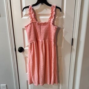 White Birch Coral Eyelet Women's Sleeveless Dress Dusty Pink XL NWT